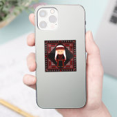 可愛いパレスチナ人少女の刺繍赤いタスリーズ シール (スマートフォン)