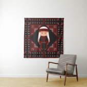 可愛いパレスチナ人少女の刺繍赤いタスリーズ タペストリー (インサイチュ)