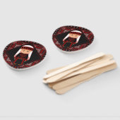 可愛いパレスチナ人少女の刺繍赤いタスリーズ ハンドファン (組立なし)