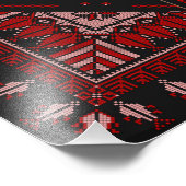 可愛いパレスチナ人少女の刺繍赤いタスリーズ フォトプリント (角)