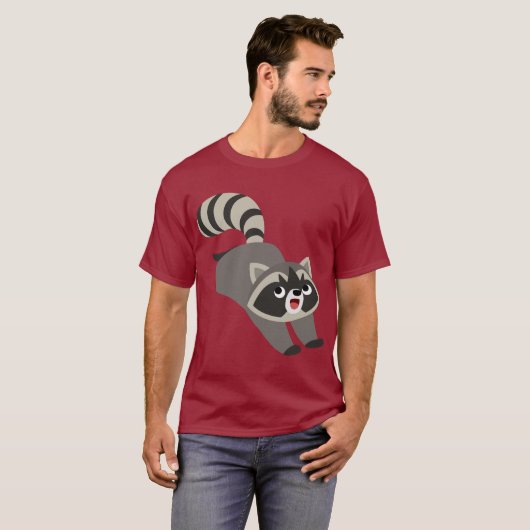 可愛いパンク漫画のアライグマTシャツ Tシャツ (正面フル)