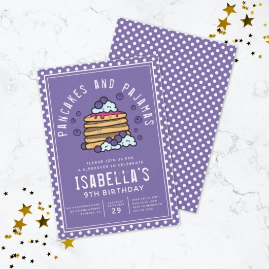 可愛いパンケーキとパジャマススリープバー 招待状