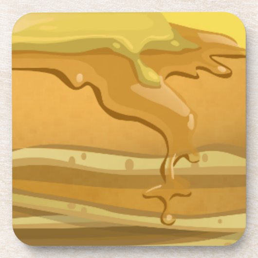 可愛いパンケーキとメープルシロップ コースター (正面)