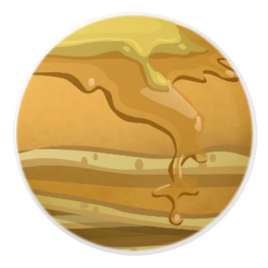 可愛いパンケーキとメープルシロップ セラミックノブ (正面)