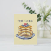 可愛いパンケーキ好きの文字 ポストカード (スタンド正面)