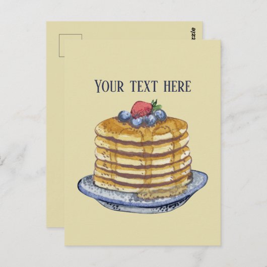 可愛いパンケーキ好きの文字 ポストカード (正面/裏面)
