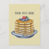 可愛いパンケーキ好きの文字 ポストカード (正面)