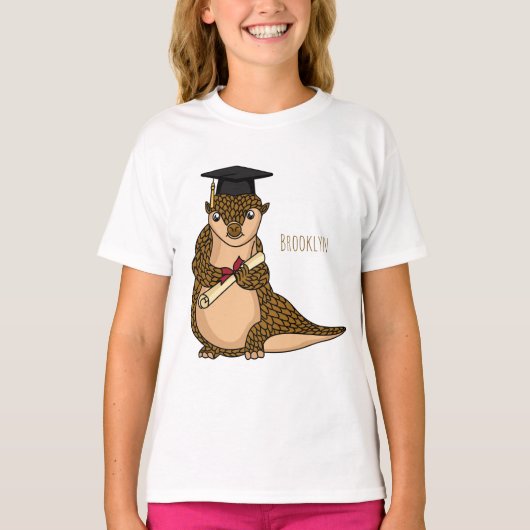 可愛いパンゴリン卒業漫画 Tシャツ (正面)