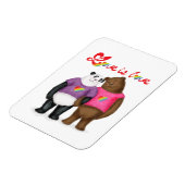 可愛いパンダとブラウンベア「愛は愛」のマグネット マグネット (左側)