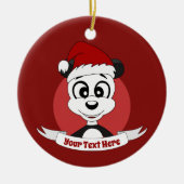 可愛いパンダのクマのセラミックの飾り付きクリスマスアニメ セラミックオーナメント (正面)