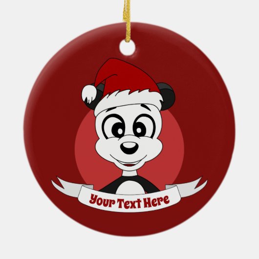 可愛いパンダのクマのセラミックの飾り付きクリスマスアニメ セラミックオーナメント (裏面)