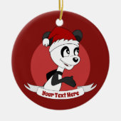 可愛いパンダのクマのセラミックの飾り付きクリスマスアニメ セラミックオーナメント (正面)