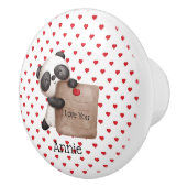 可愛いパンダのクマ愛する注モノグラムの- セラミックノブ (右)