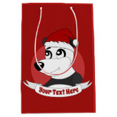 可愛いパンダのクリスマスアニメはミディアムギフト ミディアムペーパーバッグ (正面)