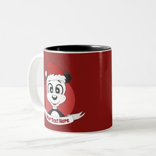 可愛いパンダのクリスマスマンガbear Two-Tone co ツートーンマグカップ (正面左)