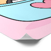 可愛いパンダはコーヒー茶を飲むカップに入っている ポスター (角)