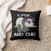 可愛いパンダヘッドフォンポップ・アートの韓国好きKポップ・アートの音楽 クッション (ブランケット)