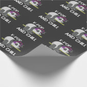 可愛いパンダヘッドフォンポップ・アートの韓国好きKポップ・アートの音楽 ラッピングペーパー (角)