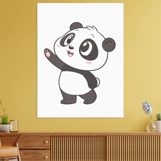 可愛いパンダベアなびく – Canvas Print キャンバスプリント (インサイチュ (リビング))