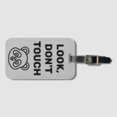 可愛いパンダ「見て、Touchしない」警告の ラゲッジタグ (正面横)