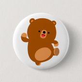 可愛いパーキーな漫画のクマ 缶バッジ (正面)