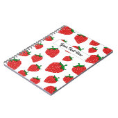 可愛いパーソナライズされたいちご柄 ノートブック (左側)