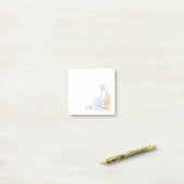 可愛いパーソナライズされたうさぎが書いたノート ポストイット (デスク上)