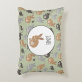 可愛いパーソナライズされたうさぎパターンニュートラルカラー アクセントクッション (正面(垂直))
