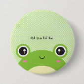 可愛いパーソナライズされたかわいいのぞきブカエル 缶バッジ (正面)