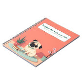 可愛いパーソナライズされたかわいいドッグノート ノートブック (左側)