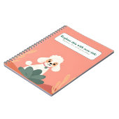 可愛いパーソナライズされたかわいいドッグノート ノートブック (左側)