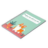 可愛いパーソナライズされたかわいいドッグノート ノートブック (左側)