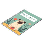 可愛いパーソナライズされたかわいいドッグノート ノートブック (左側)