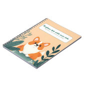 可愛いパーソナライズされたかわいいドッグノート ノートブック (左側)