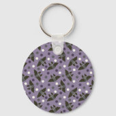 可愛いパーソナライズされたこうもり漫画スモークパープル キーホルダー (裏面)