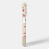 可愛いパーソナライズされたみすぼらしいシックなフローラウッドモノグラム Case-Mate iPhoneケース (裏面 / 右)