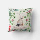 可愛いパーソナライズされたウサギ クッション (裏面)