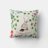 可愛いパーソナライズされたウサギ クッション (正面)