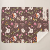 可愛いパーソナライズされたウッドランド動物のパターン子供 シェルパブランケット (正面(横))