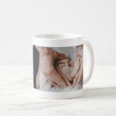 可愛いパーソナライズされたカスタム家族2枚フォトコラージュ コーヒーマグカップ (正面右)