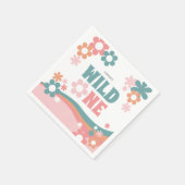 可愛いパーソナライズされたガールワイルドワンパーティー スタンダードカクテルナプキン (角)