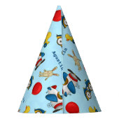 可愛いパーソナライズされたキッズ柄 パーティーハット (裏面)