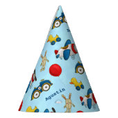 可愛いパーソナライズされたキッズ柄 パーティーハット (左)