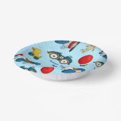 可愛いパーソナライズされたキッズ柄 ペーパーボウル (傾斜あり)