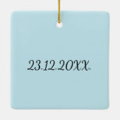 可愛いパーソナライズされたギフト付きオーナメントイラストレーション セラミックオーナメント (裏面)