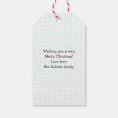 可愛いパーソナライズされたクマのクリスマスギフトタグ ギフトタグ (裏面)