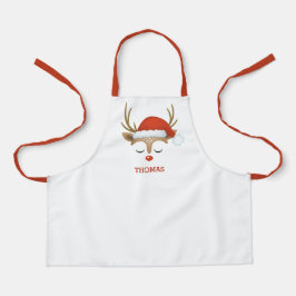 可愛いパーソナライズされたクリスマスのトナカイの子ども エプロン