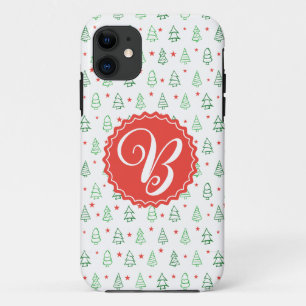 可愛いパーソナライズされたクリスマスツリー iPhone 11 ケース