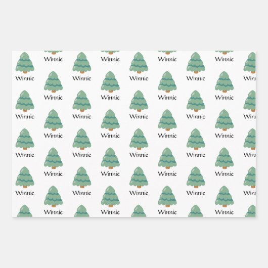 可愛いパーソナライズされたクリスマスラッピング紙 ラッピングペーパーシート (正面2)