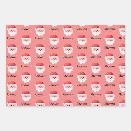 可愛いパーソナライズされたクリスマスラッピング紙 ラッピングペーパーシート (正面)